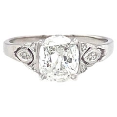 Circa 1920s Art Deco 1.0 Carat Tota Diamond Engagement Ring in Platinum