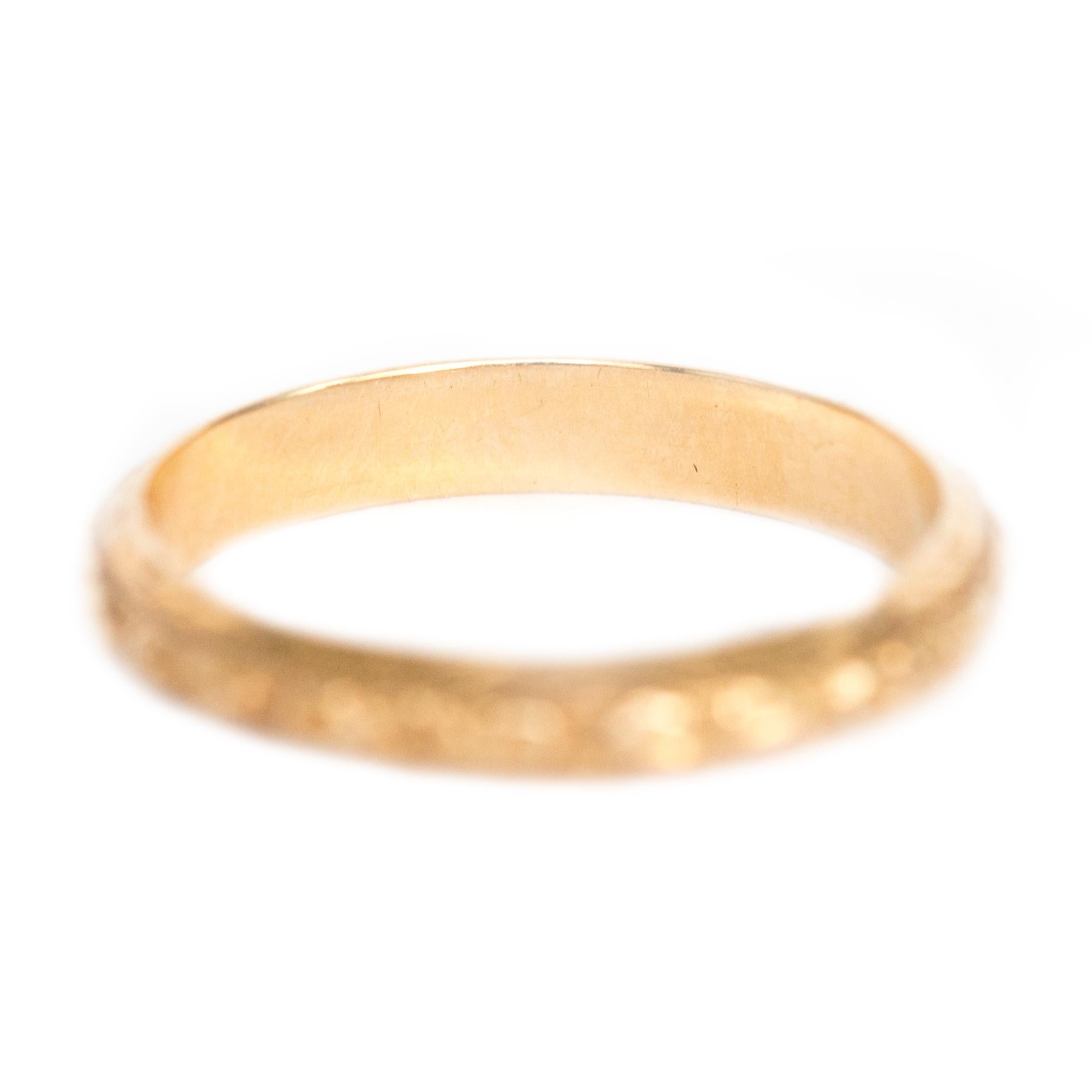 Alianza de boda Art Decó de oro amarillo de 14 quilates de los años 20 - VEG#1306 en Bueno estado para la venta en Hicksville, NY
