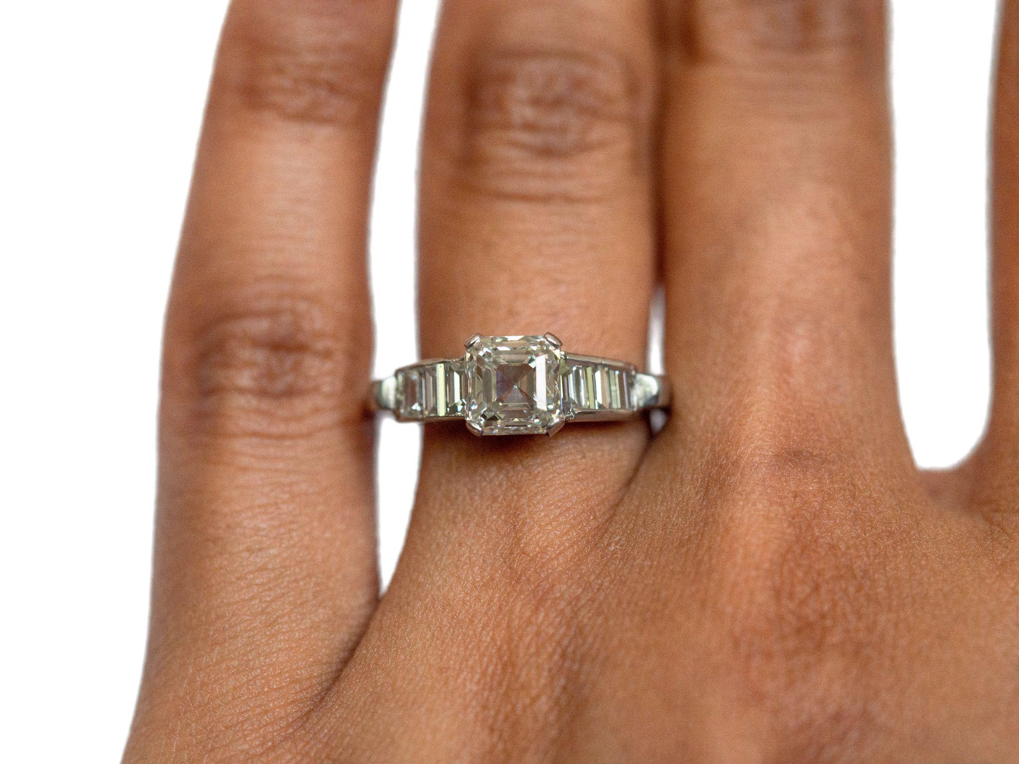 Art Deco 1.51 Carat GIA Asscher Cut Diamond Platinum Engagement Ring circa 1920s 1