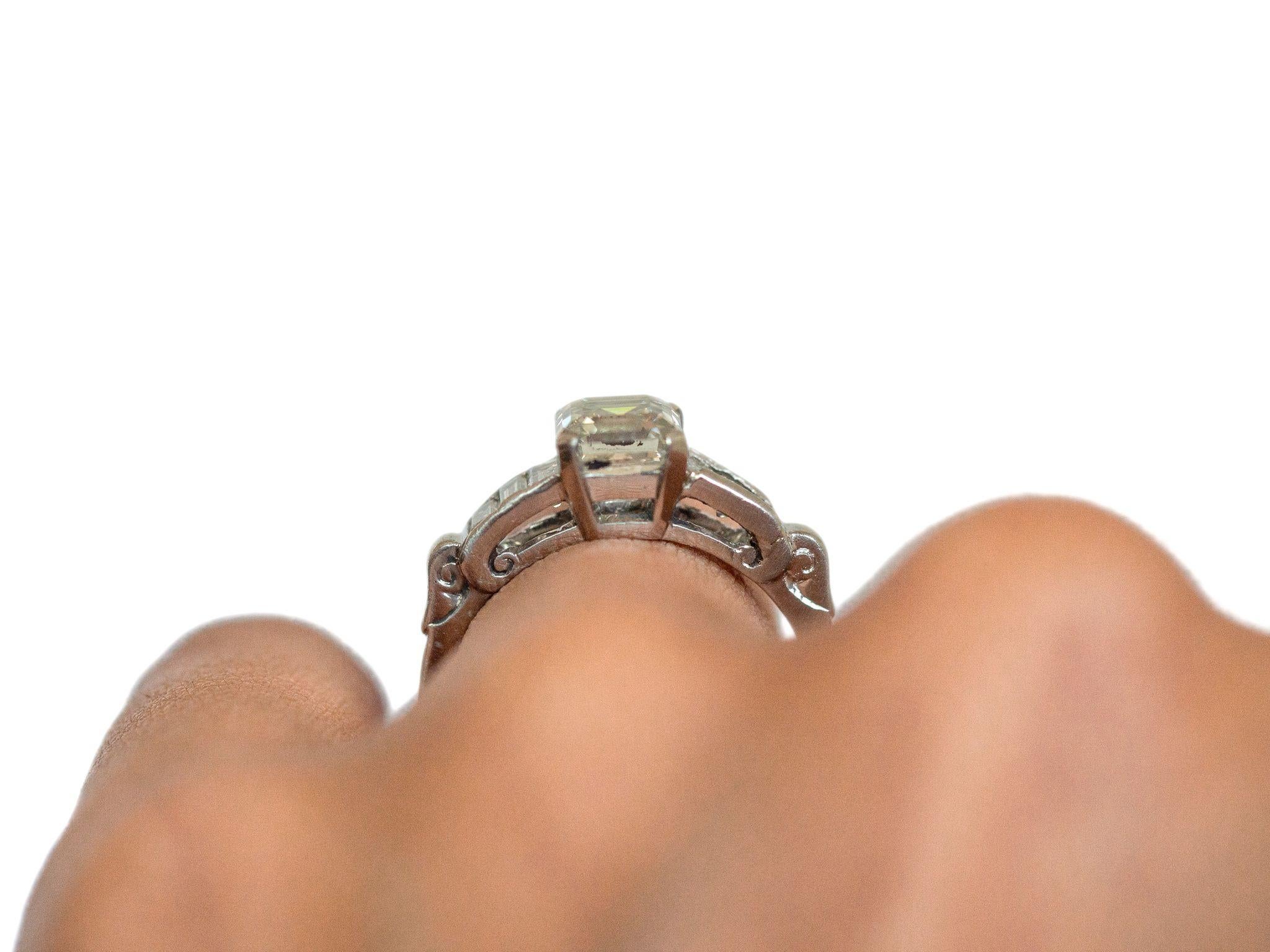 Art Deco 1.51 Carat GIA Asscher Cut Diamond Platinum Engagement Ring circa 1920s 3
