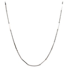 Circa 1920s Art Deco 17.5 inch Platinum Station Chain