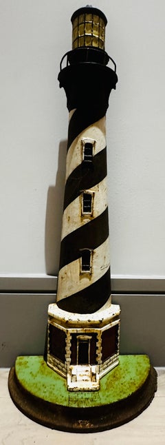 Circa 1920s Art Deco Cape Hatteras North Carolina Lighthouse Cast Iron Doorstop