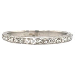 Circa 1920s Art Deco Diamond Anniversary Band in 18 Karat White Gold