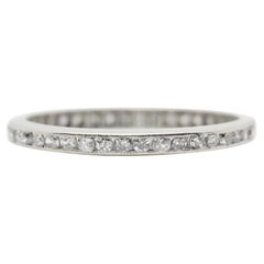 Antique Circa 1920's Art Deco Diamond Eternity Band in Platinum Size 5 3/4