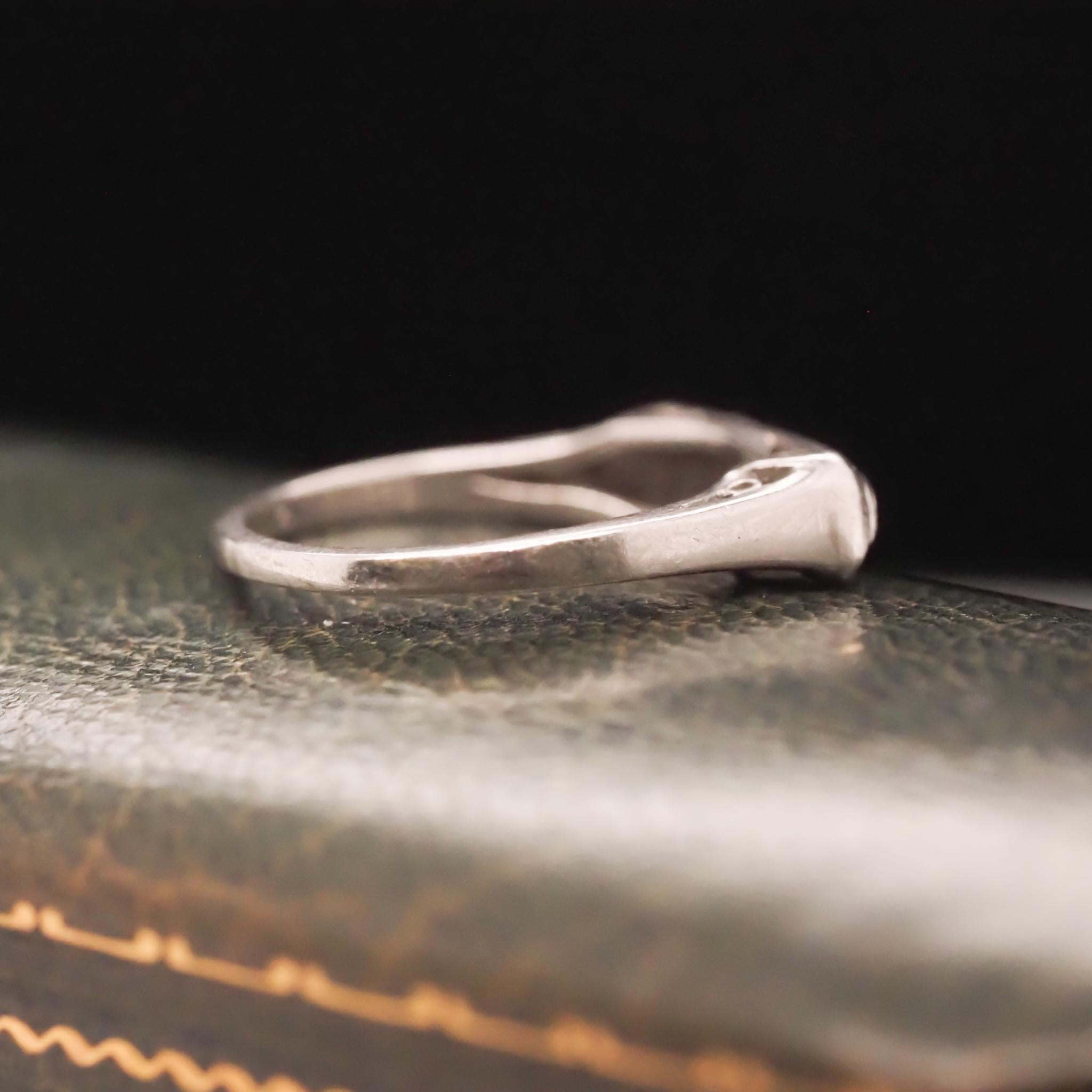 Circa 1920s Art Deco Palladium Diamond Wedding Band In Good Condition For Sale In Hicksville, NY