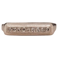 Circa 1920s Art Deco Palladium Diamond Wedding Band