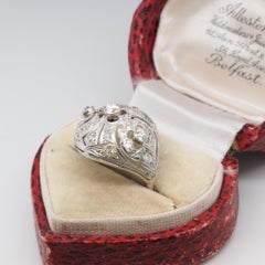 Art Deco Platinum Old European Cut Diamond Ring, circa 1920s