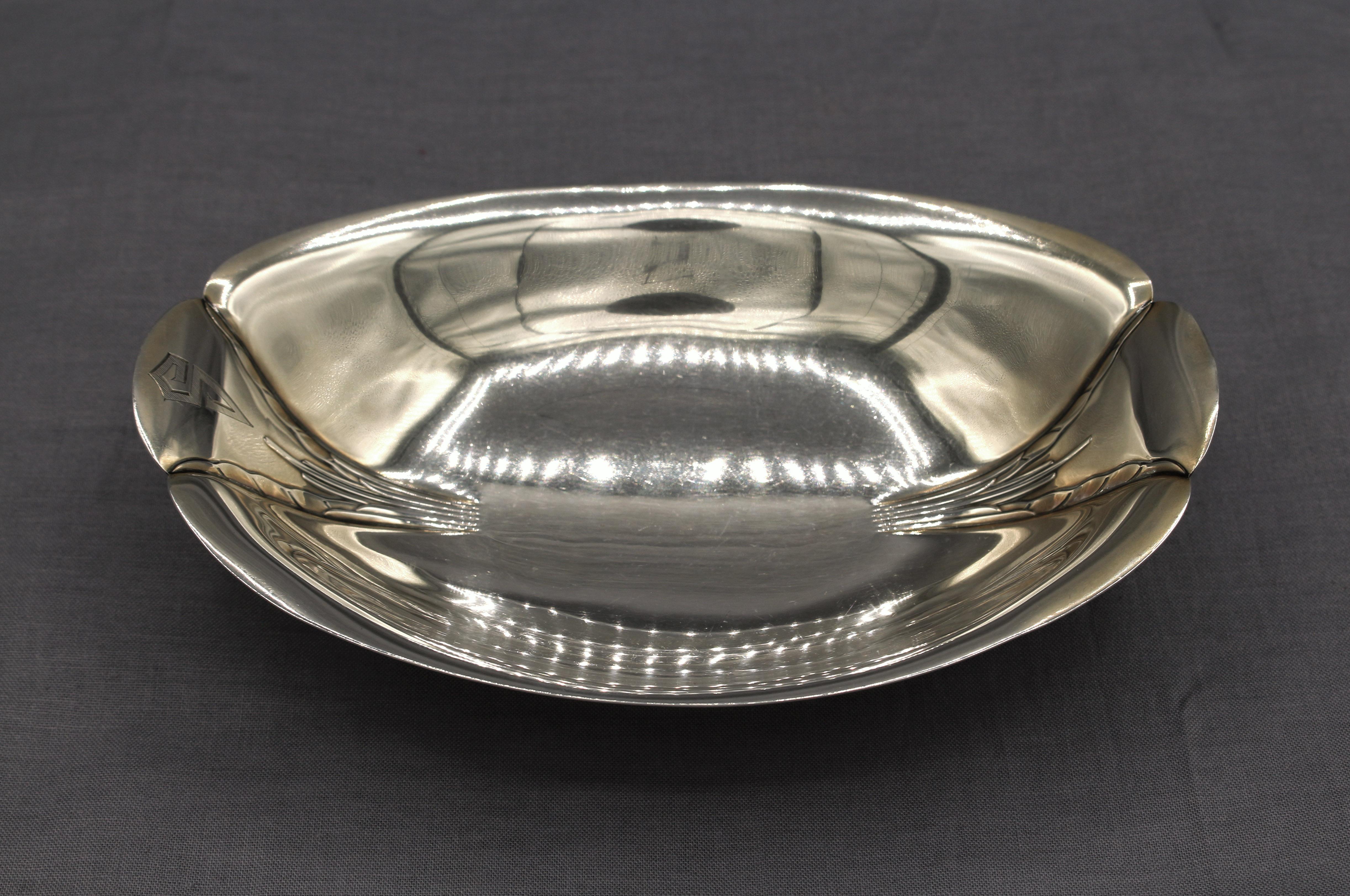 circa 1920s Art Deco Sterling Silver Dish In Good Condition In Chapel Hill, NC