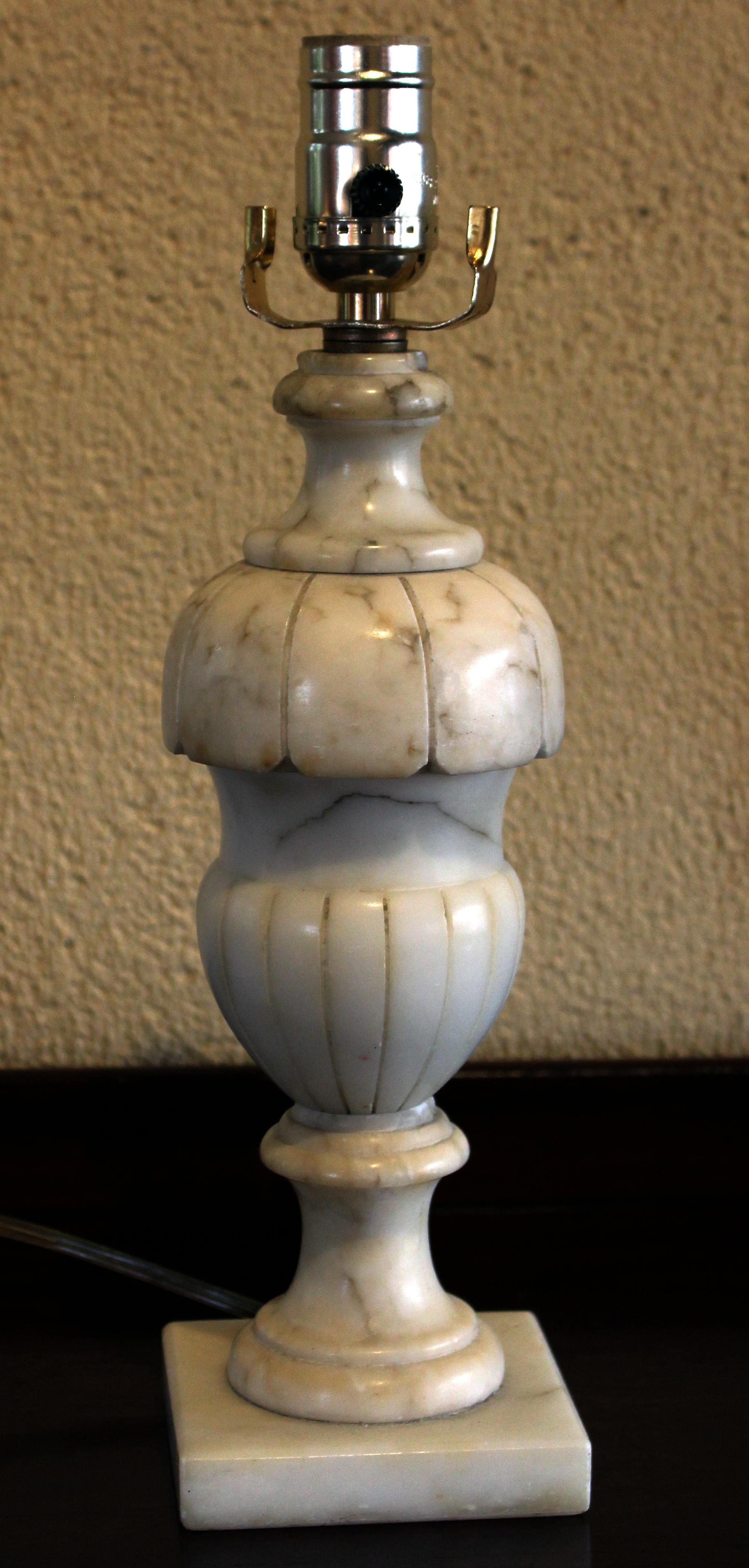 Circa 1920s Carved Alabaster Lamp 1