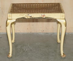CIRCA 1920'S CHINESE CHINOISERIE HAND PAINTED DRESSiNG TABLE STOOL PART OF SUITE