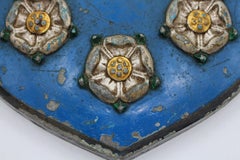 Circa 1920s English Cast Iron Painted Coat of Arms