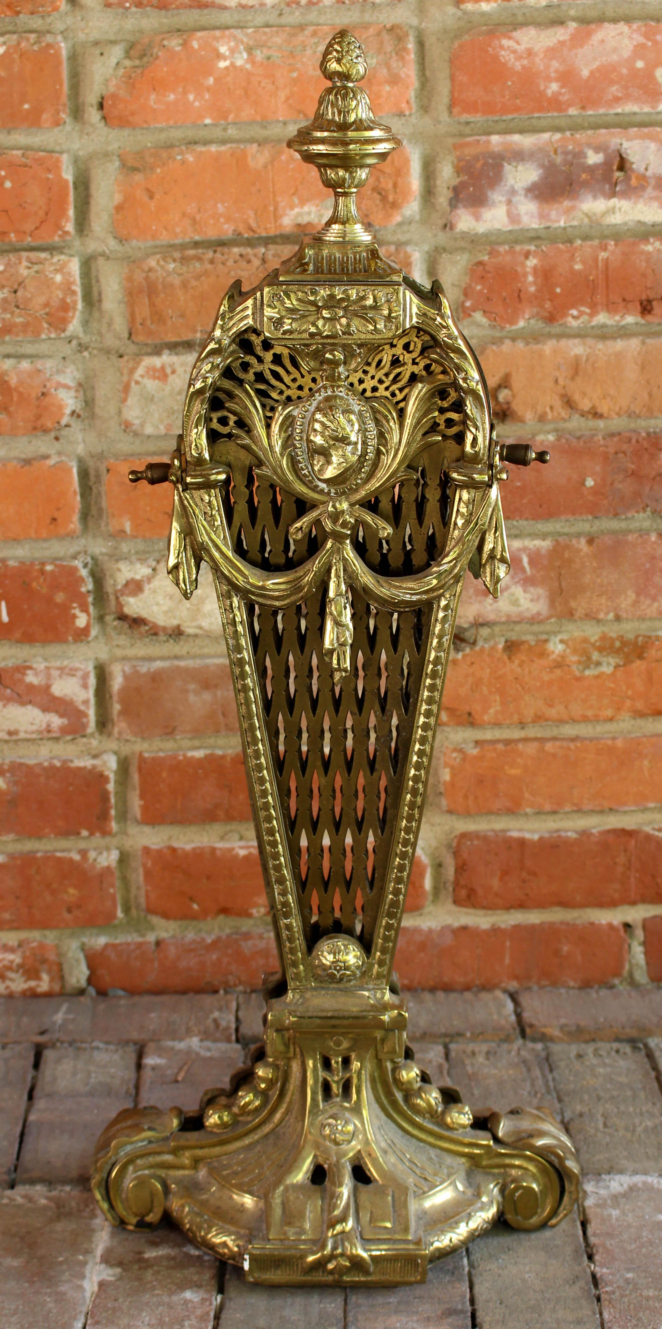 Circa 1920s English or European Brass Fireplace Fan 1