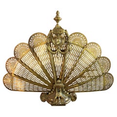 Circa 1920s English or European Brass Fireplace Fan