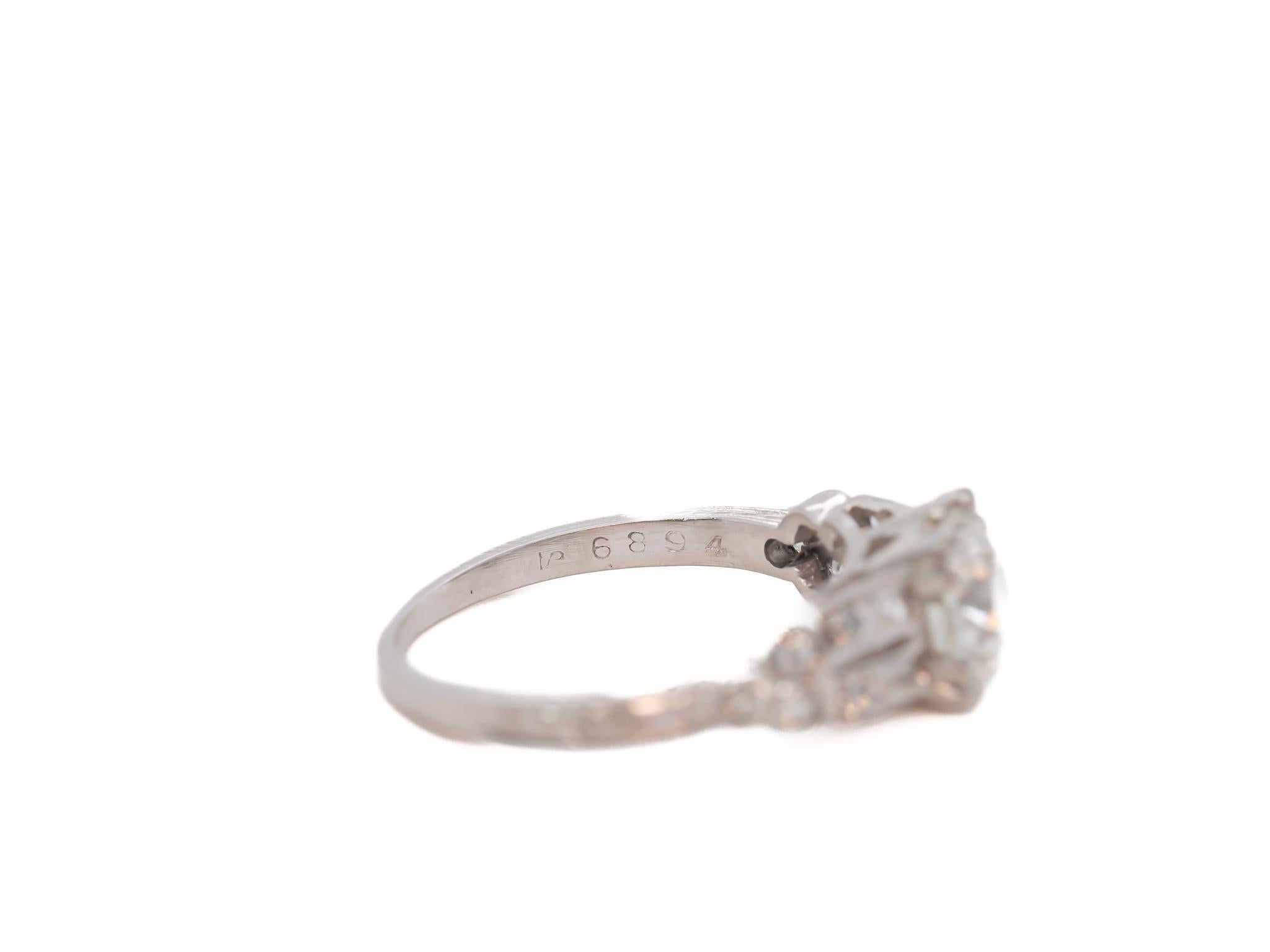 Circa 1920s GIA 1.00ct Old European Brilliant Diamond Engagement Ring (bague de fiançailles à diamant brillant européen) Bon état - En vente à Hicksville, NY