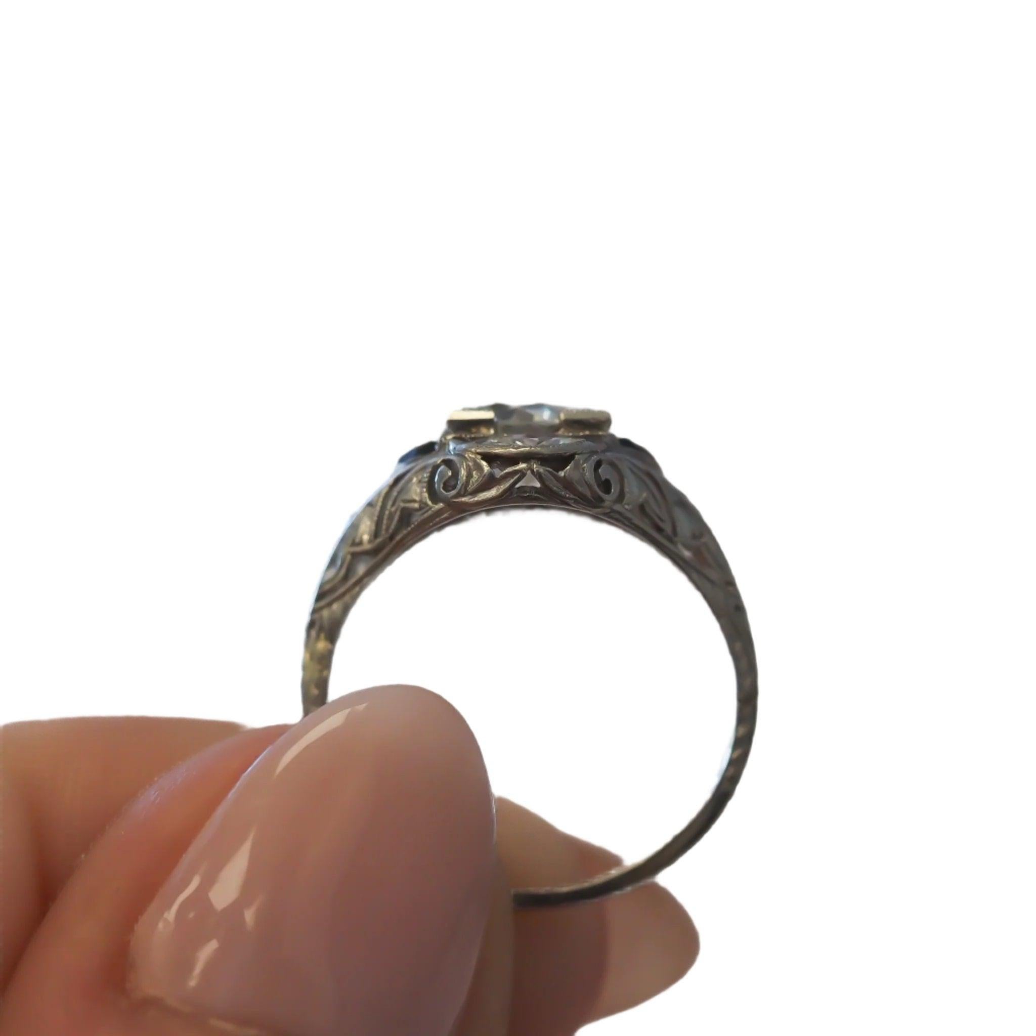 CIRCA 1920er Jahre GIA 1,17ct Alte Europäische Brillant Diamant Verlobungsring (Art déco) im Angebot