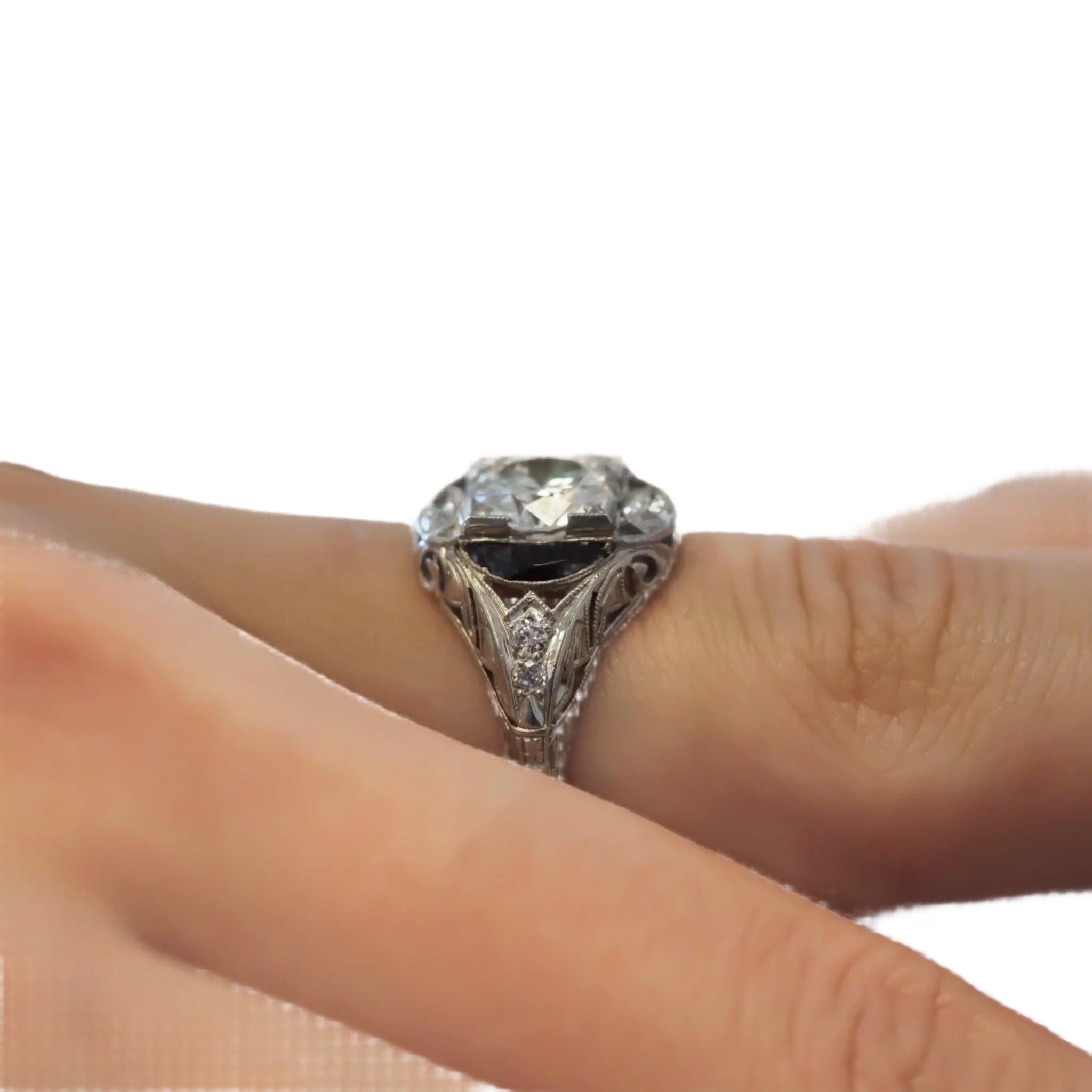 CIRCA 1920er Jahre GIA 1,17ct Alte Europäische Brillant Diamant Verlobungsring im Zustand „Gut“ im Angebot in Hicksville, NY