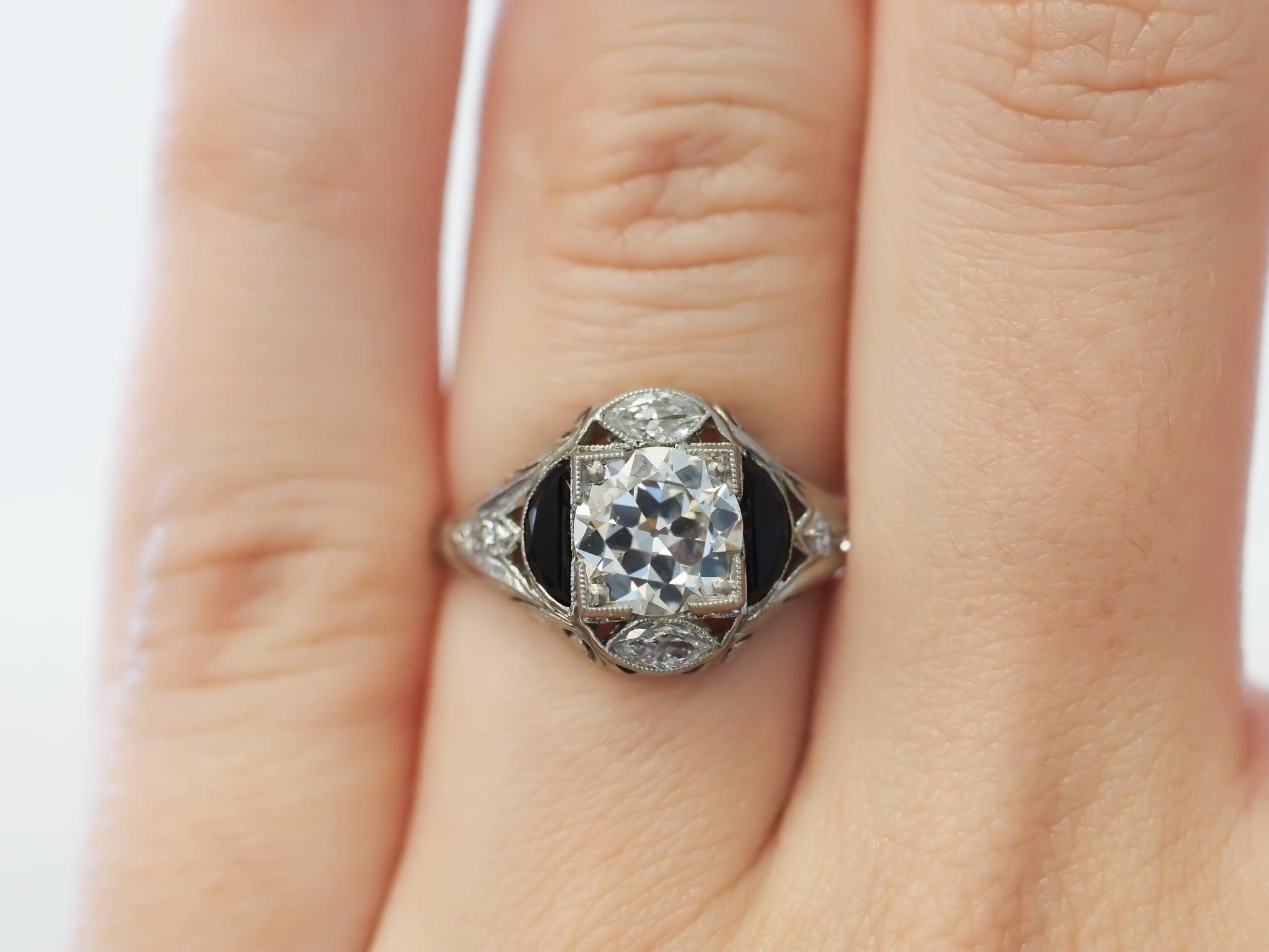 CIRCA 1920er Jahre GIA 1,17ct Alte Europäische Brillant Diamant Verlobungsring Damen im Angebot