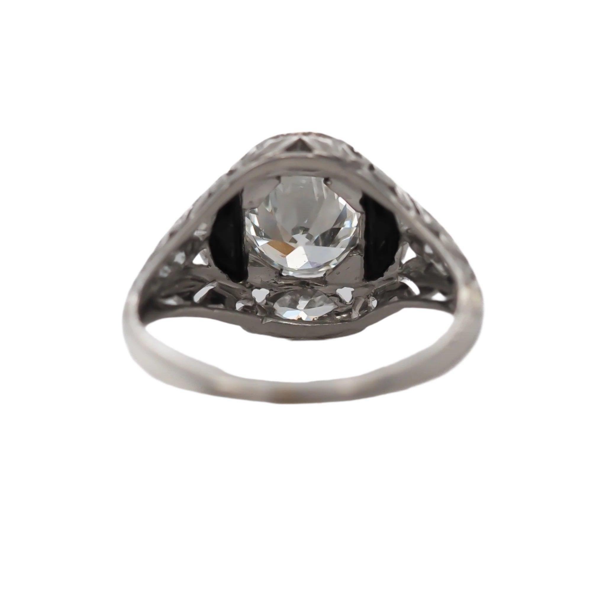 CIRCA 1920er Jahre GIA 1,17ct Alte Europäische Brillant Diamant Verlobungsring im Angebot 1