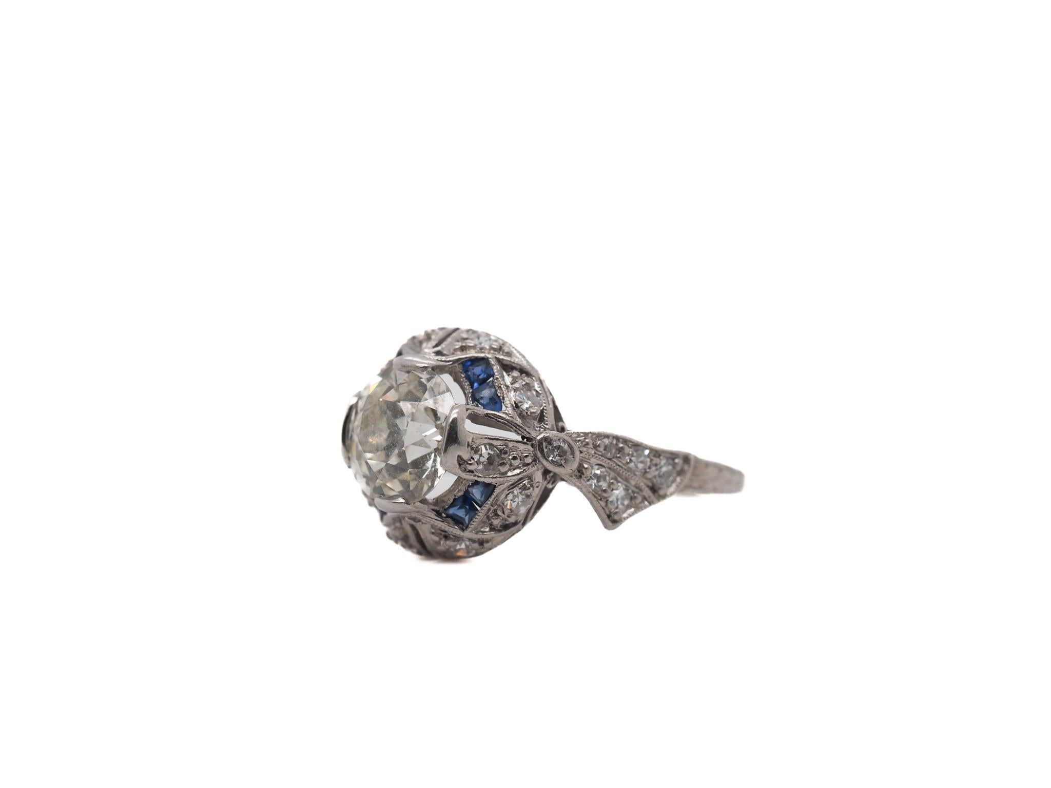 Year: 1920s
Item Details:
Ring Size: 7
Metal Type: Platinum [Hallmarked, and Tested]
Weight: 3.7 grams
Center Diamond Details:
GIA Report#:6237364335
Weight: 1.54ct total weight
Cut: Old European brilliant
Color: M
Clarity: VS2
Type: Natural
Finger
