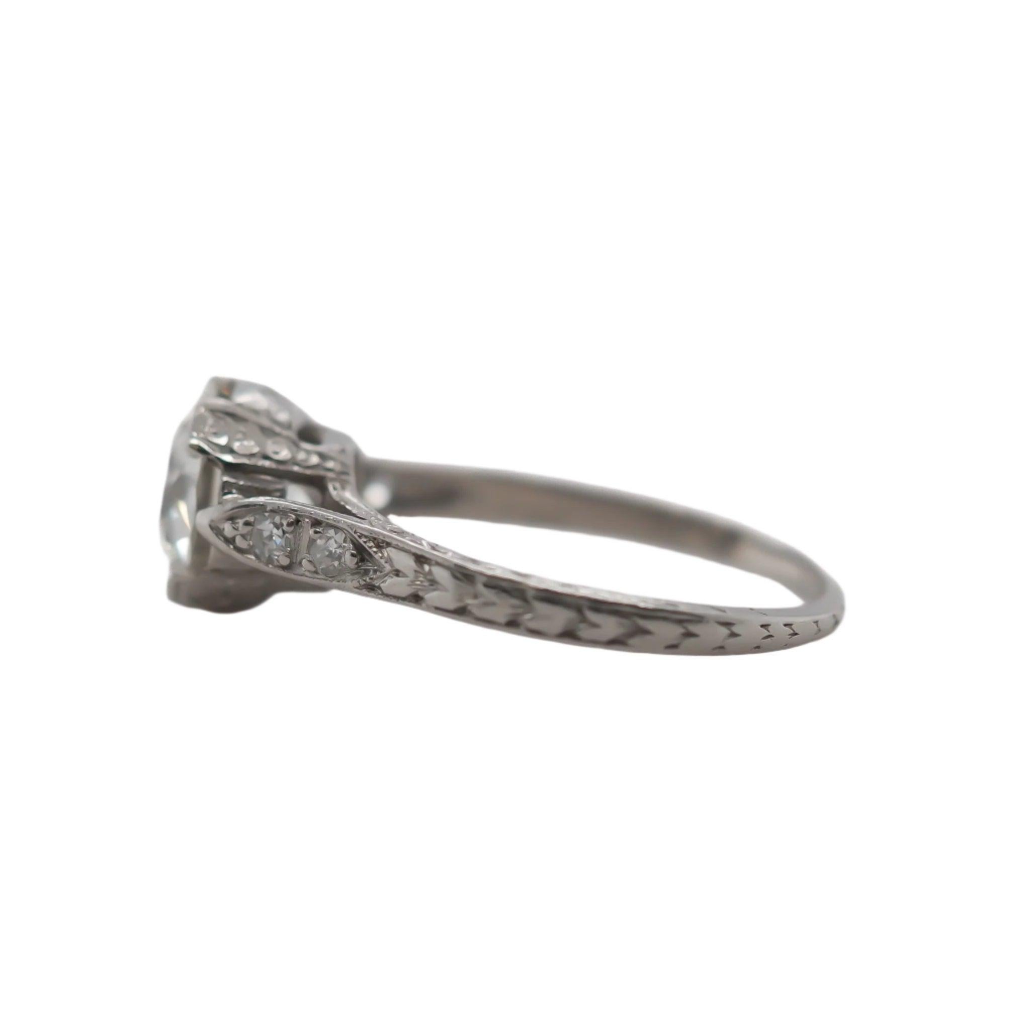 Circa 1920S GIA 1.70ct Old European Brilliant Diamond Engagement Ring In Good Condition For Sale In Hicksville, NY