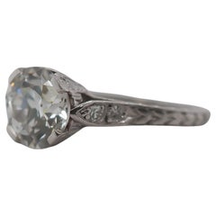 Circa 1920S Bague de fiançailles GIA 1.70ct Old European Brilliant Diamond