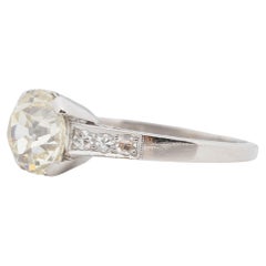 CIRCA 1920er Jahre GIA 2,04ct Alte Europäische Brillant Diamant Platin Verlobungsring