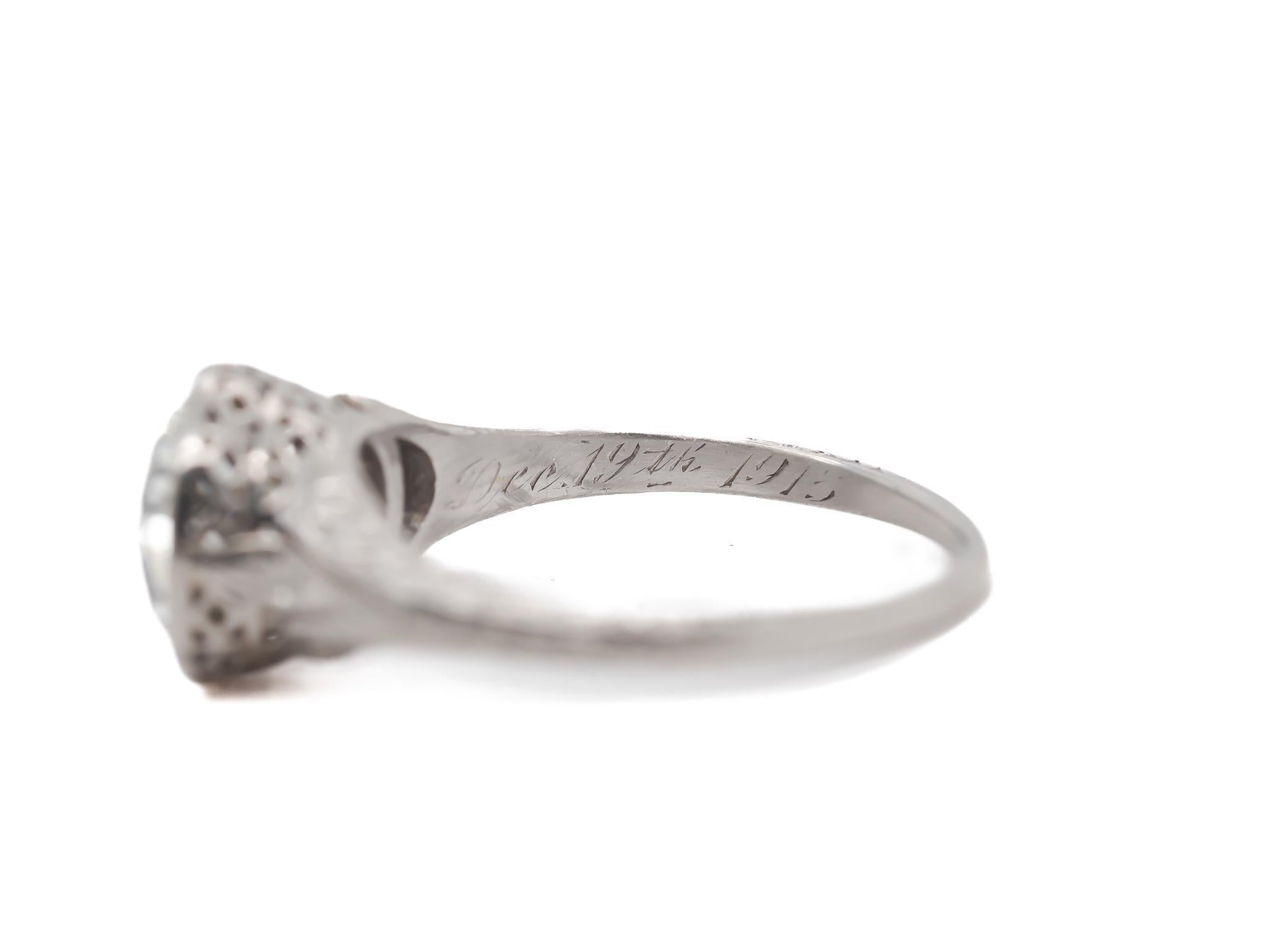 Circa 1920s GIA 2.58ct Old European Brilliant Diamond Engagement Ring For Sale 1