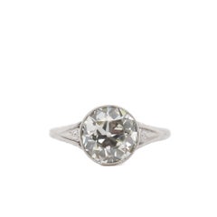 Bague de fiançailles en diamant brillant européen de 2,58ct, datant des années CIRCA, GIA