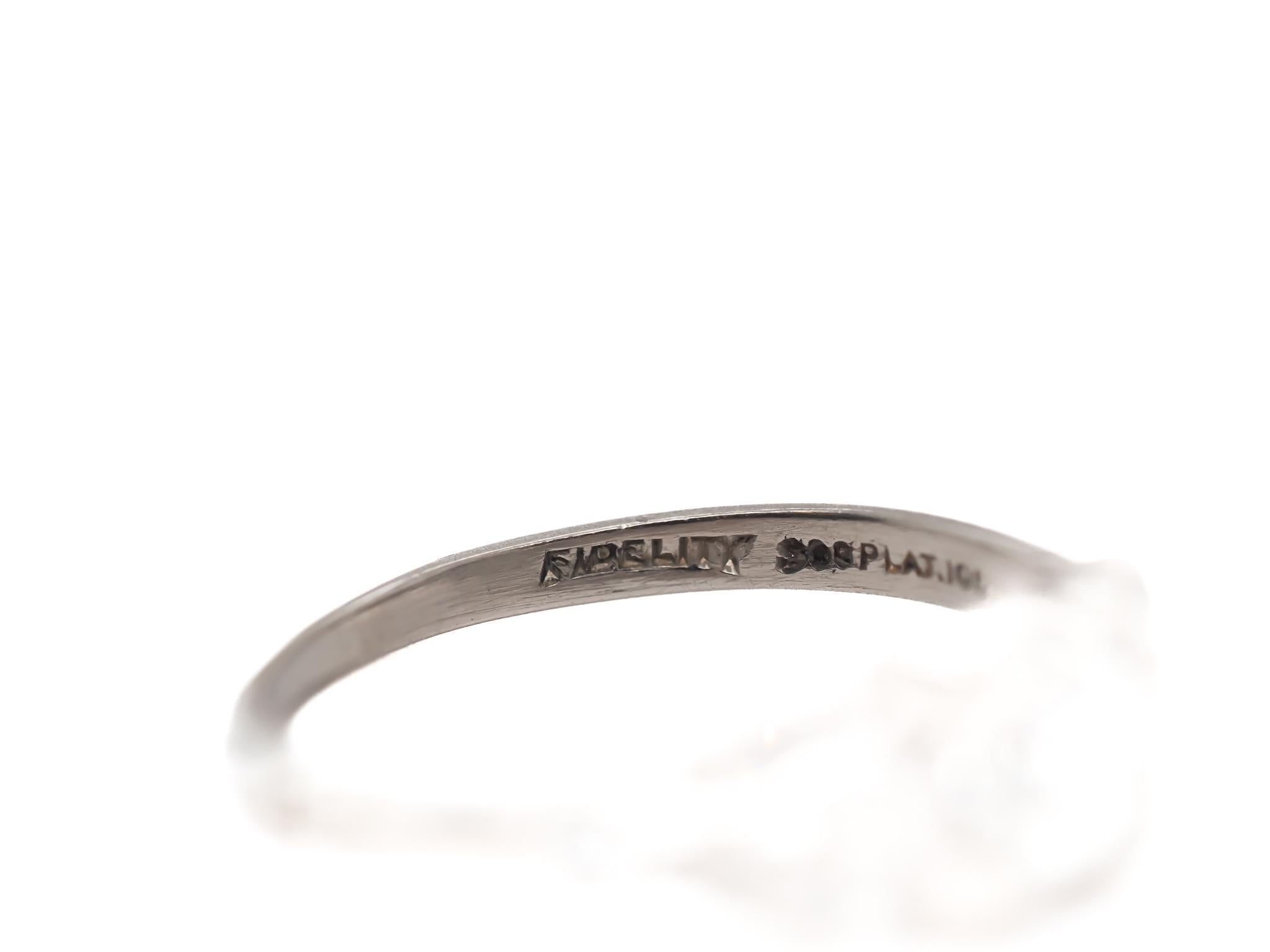 Circa 1920s GIA .55ct Old European Diamond Platinum Engagement Ring For Sale 1
