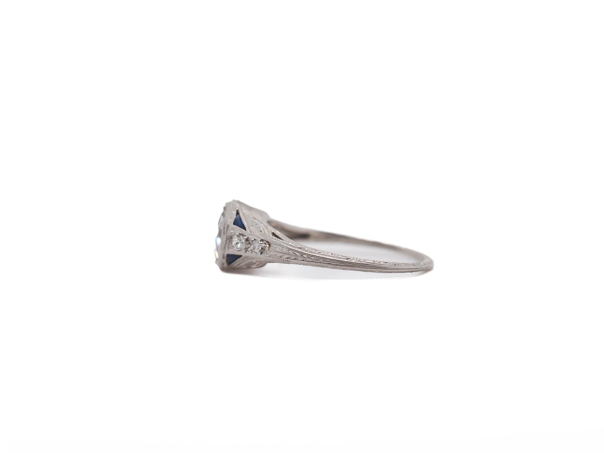 Old European Cut Circa 1920s GIA .95ct Old European Diamond Engagement Ring For Sale