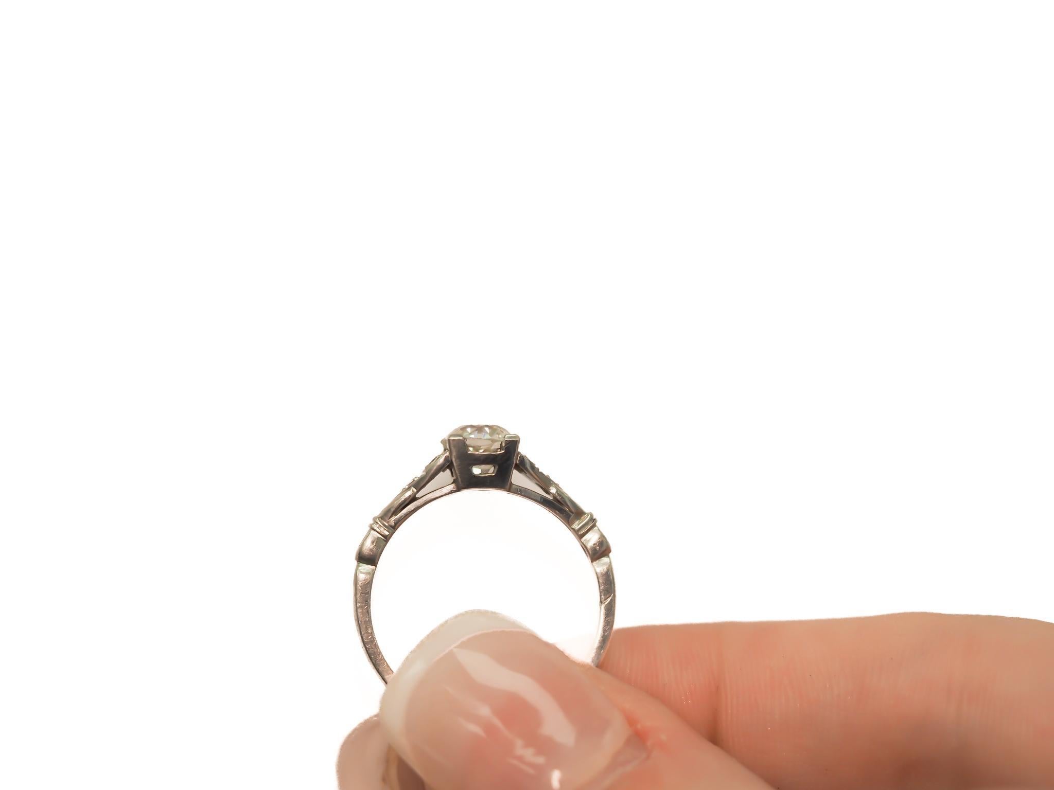 De las mujeres Anillo de compromiso de diamantes brillantes europeos antiguos GIA de 0,99 ct de la década de 1920 en venta