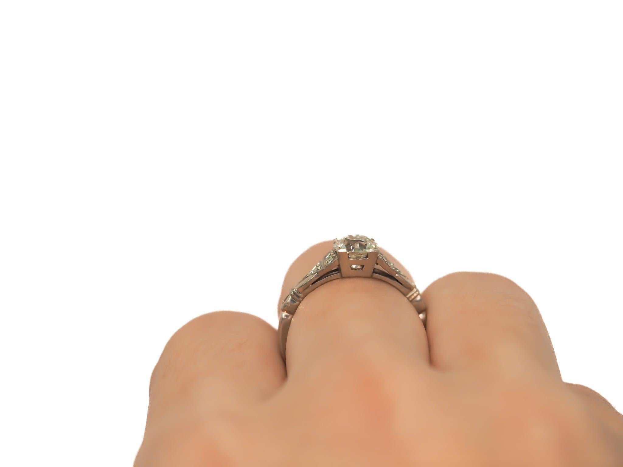 Anillo de compromiso de diamantes brillantes europeos antiguos GIA de 0,99 ct de la década de 1920 en venta 1