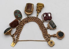 CIRCA 1920s Gold Uhr Fob Charm Armband