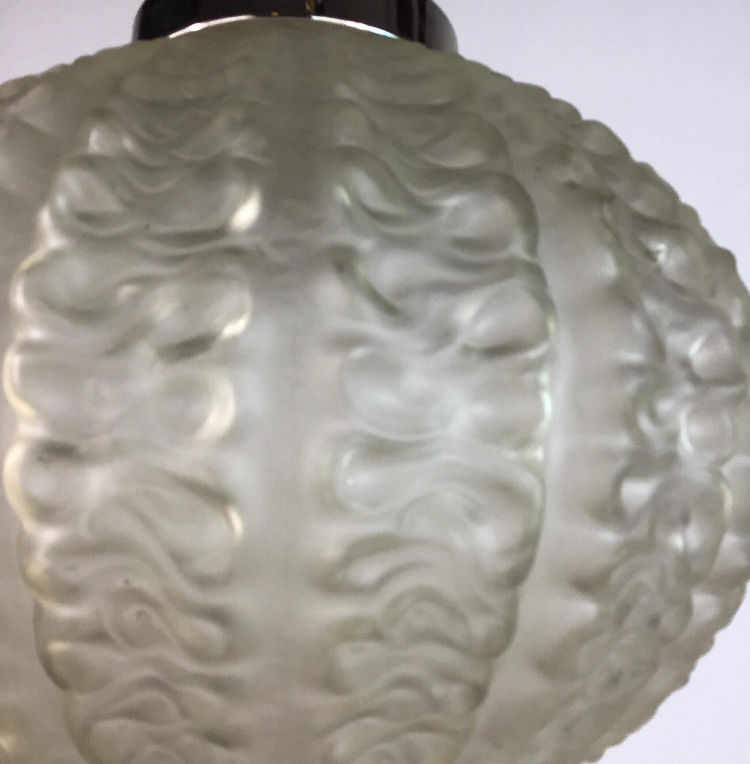 Mid-20th Century Oversized Mid Century Kalmar  Cased Glass Pendant For Sale