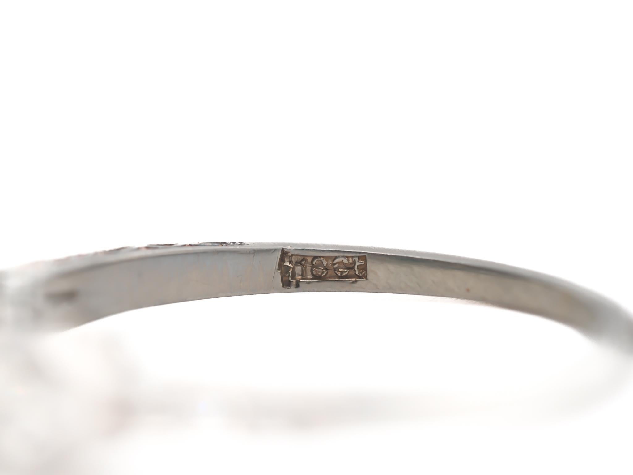 Circa 1920s Old European Brilliant Diamond and Emerald Engagement Ring 3