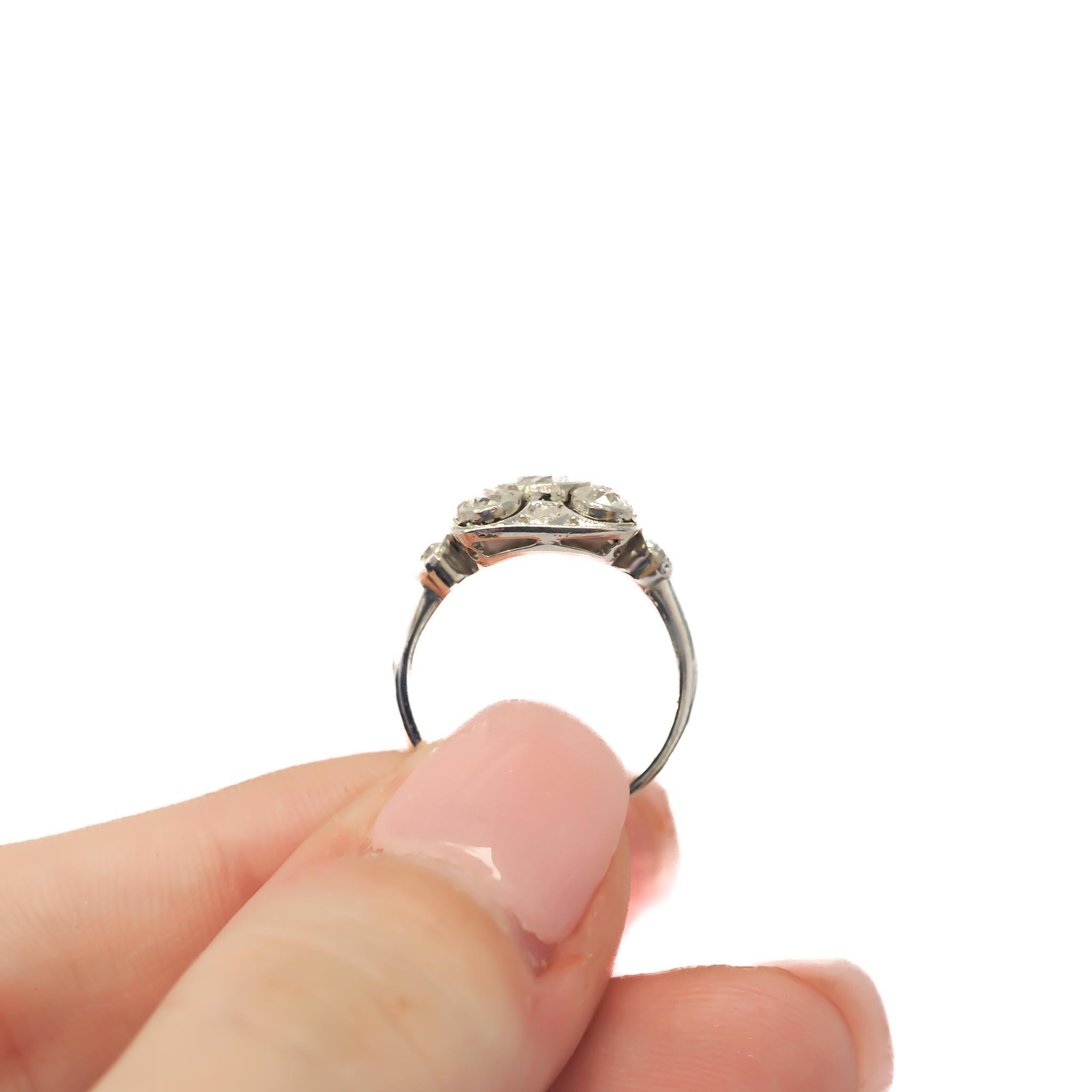 Circa 1920s Old European Brilliant Diamond Engagement Ring For Sale 1