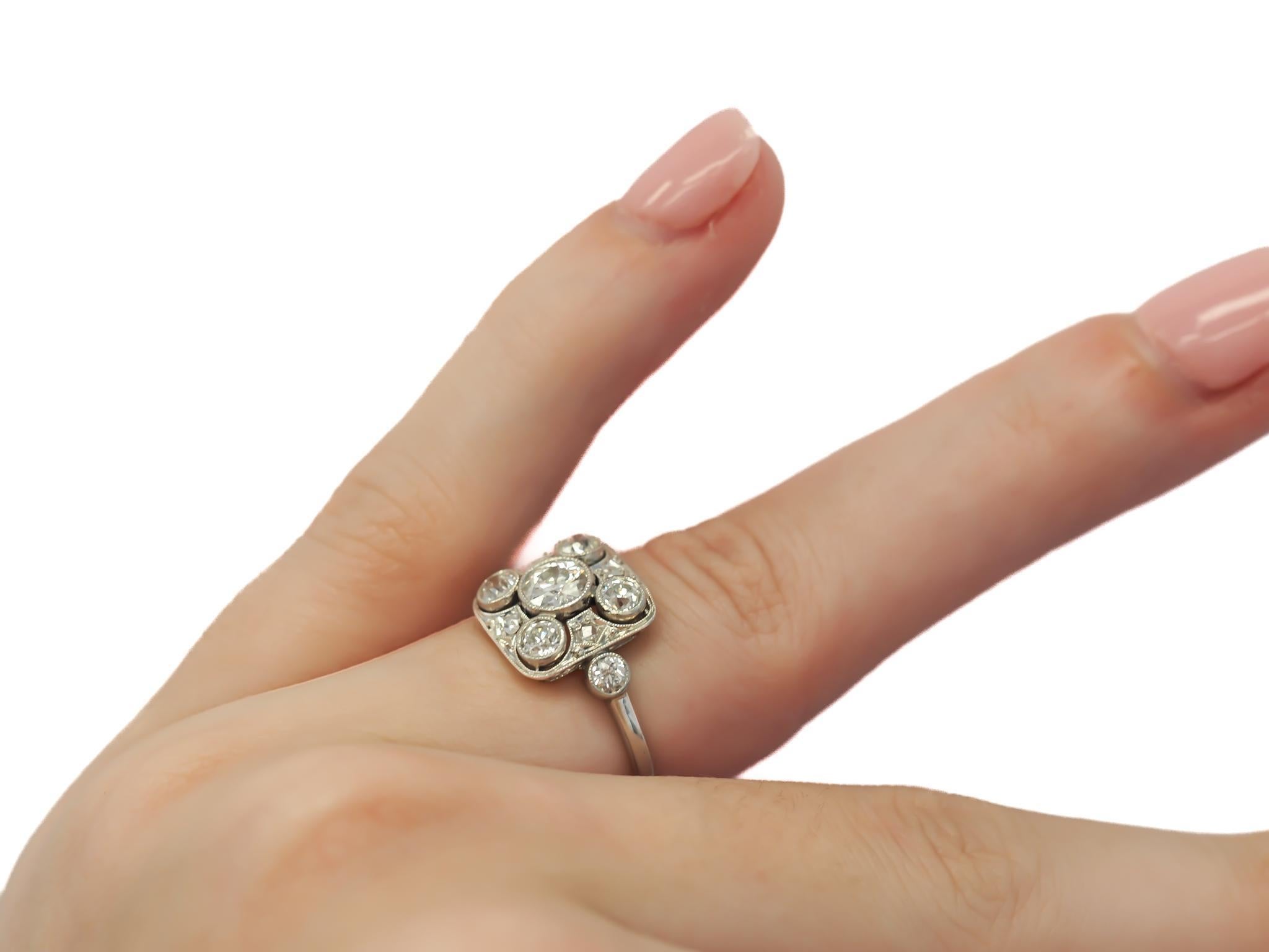 Circa 1920s Old European Brilliant Diamond Engagement Ring For Sale 3