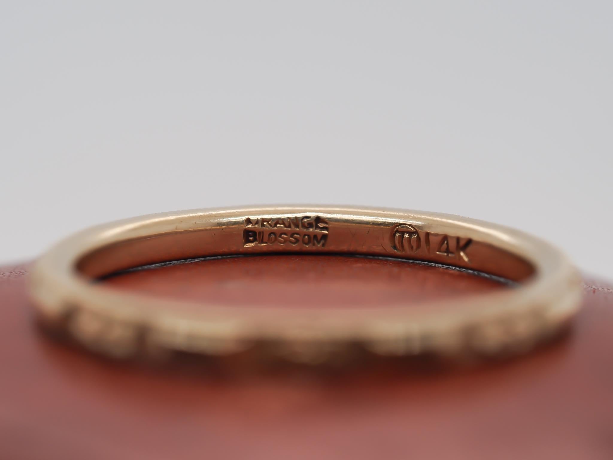 Women's Circa 1920s “Orange Blossom” 14K Yellow Gold Wedding Band Size 6