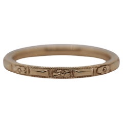 Circa 1920s “Orange Blossom” 14K Yellow Gold Wedding Band Size 6