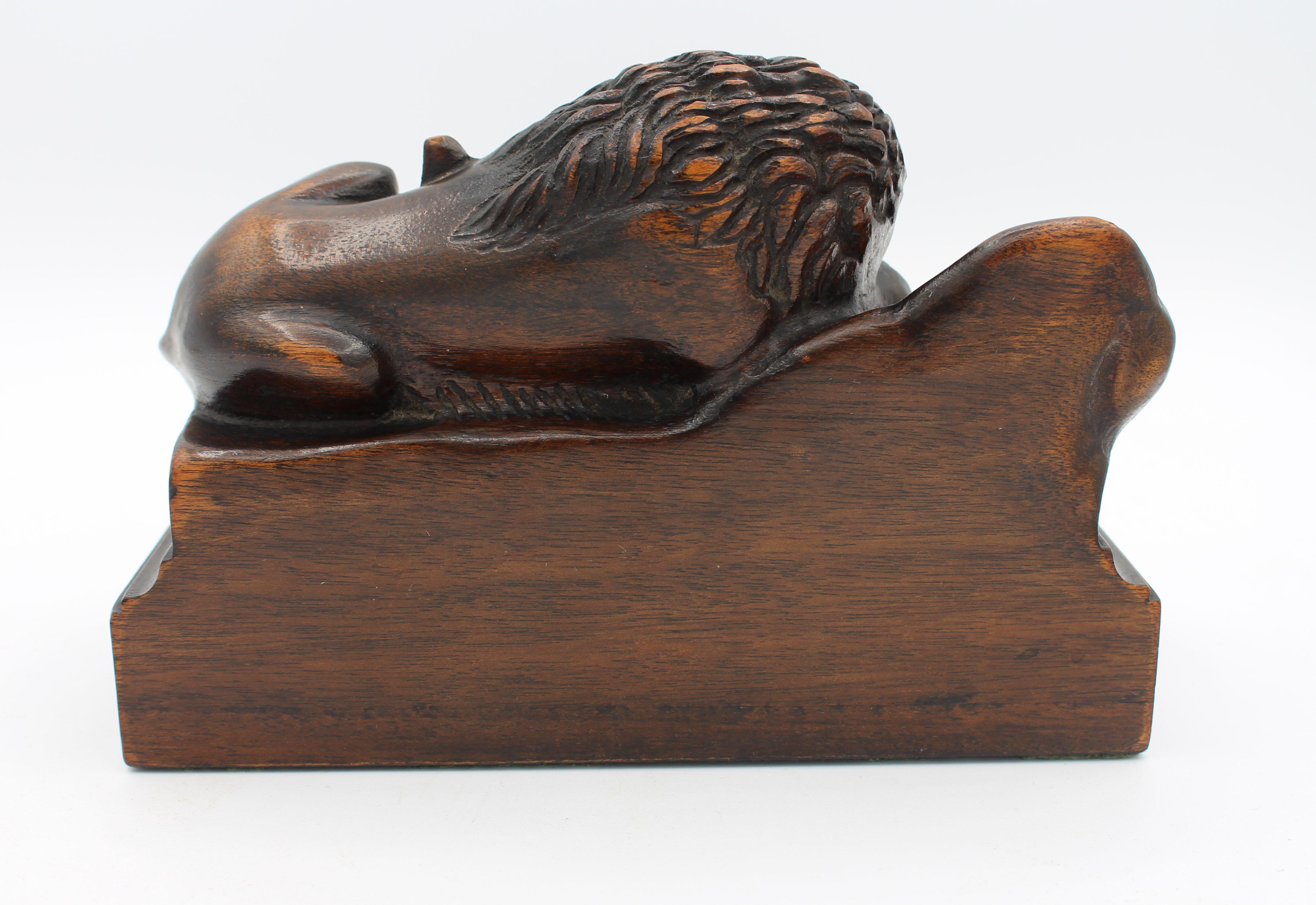circa 1920s Pair of Carved Mahogany Bookends 1