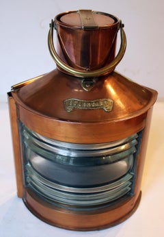 Circa 1920s Pair of Port & Starboard English Ship's Oil Lanterns