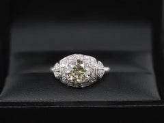 Circa 1920s Platinum 1.25ct Old European Diamond Engagement Ring