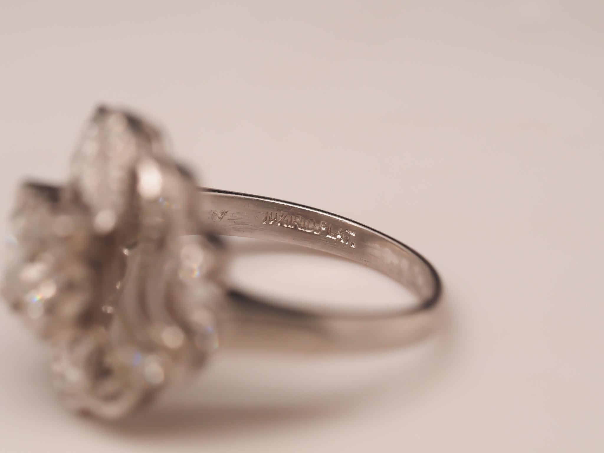 Circa 1920s Platinum .50ct Old European Diamond Engagement Ring For Sale 4