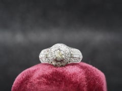Circa 1920s Platinum .70ct Old European Diamond Engagement Ring
