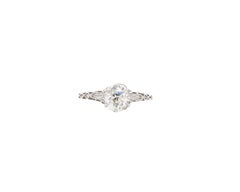 Circa 1920s Platinum GIA 1.12ct Old European Brilliant Diamond Engagement Ring
