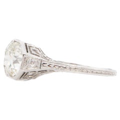 Verlobungsring aus Platin, GIA 1,20 Karat alter europäischer Diamant, ca. 1920er Jahre
