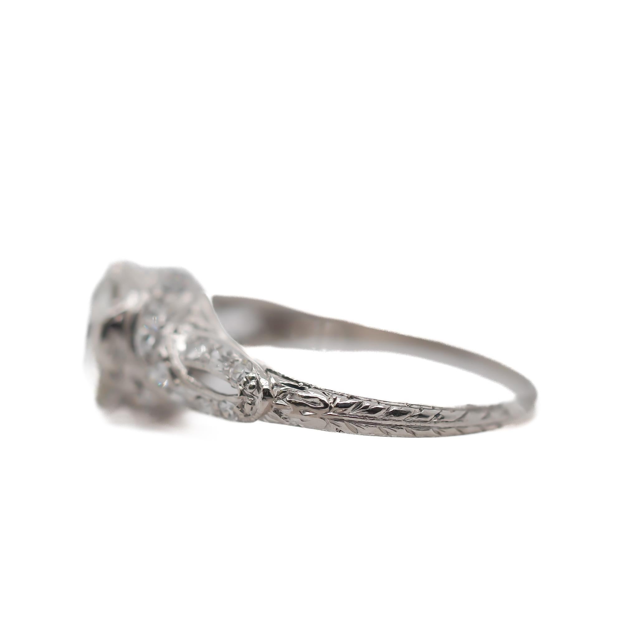 Old European Cut Circa 1920s Platinum  GIA 1.25ct Old European Diamond Engagement Ring For Sale
