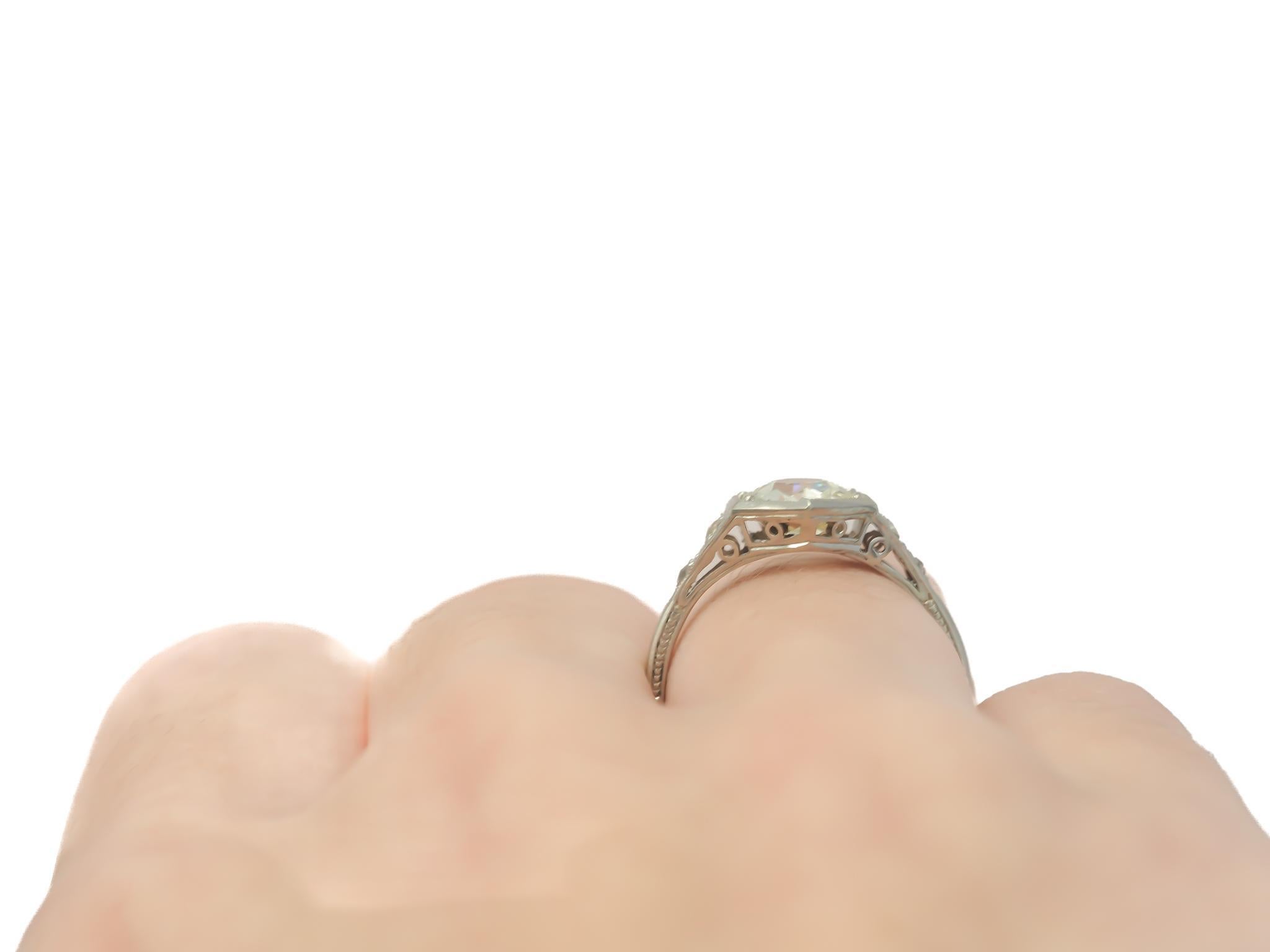 CIRCA 1920er Jahre Platin GIA 1,32ct Alte Europäische Brillant Diamant Verlobungsring 2