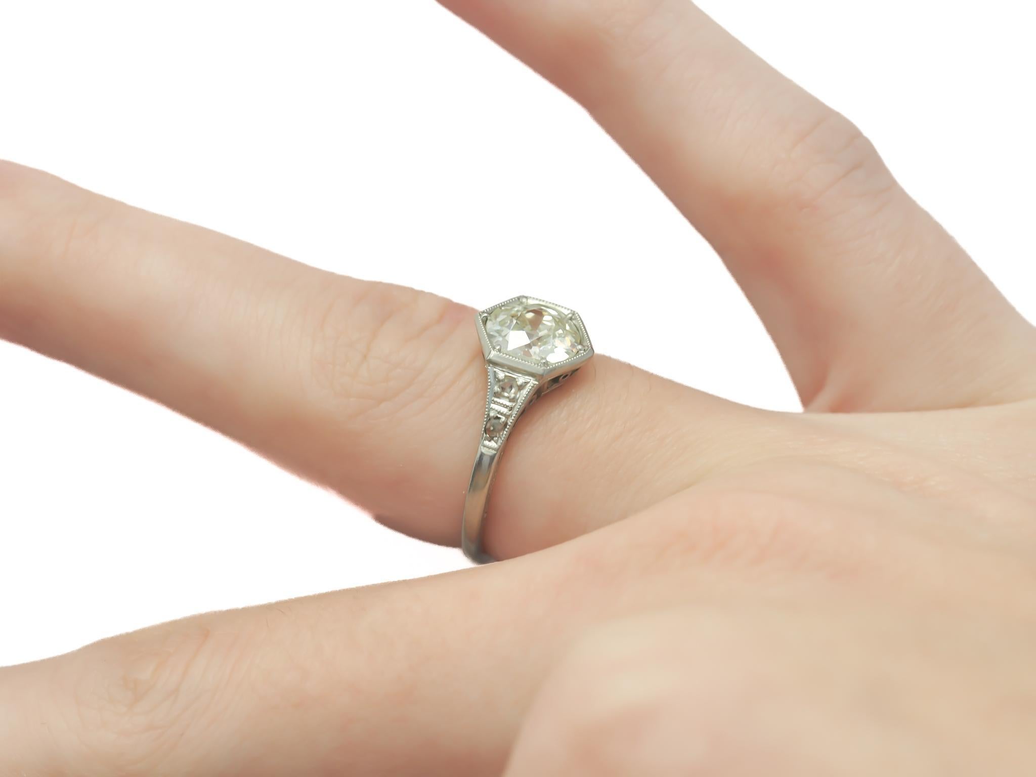 CIRCA 1920er Jahre Platin GIA 1,32ct Alte Europäische Brillant Diamant Verlobungsring 3