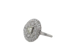Circa 1920s Platinum Old European Brilliant Diamond  Ring